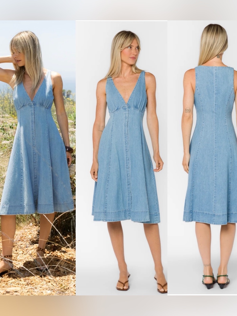 NWT Velvet Heart Button Front Xenia Classic Indigo Denim Dress 0